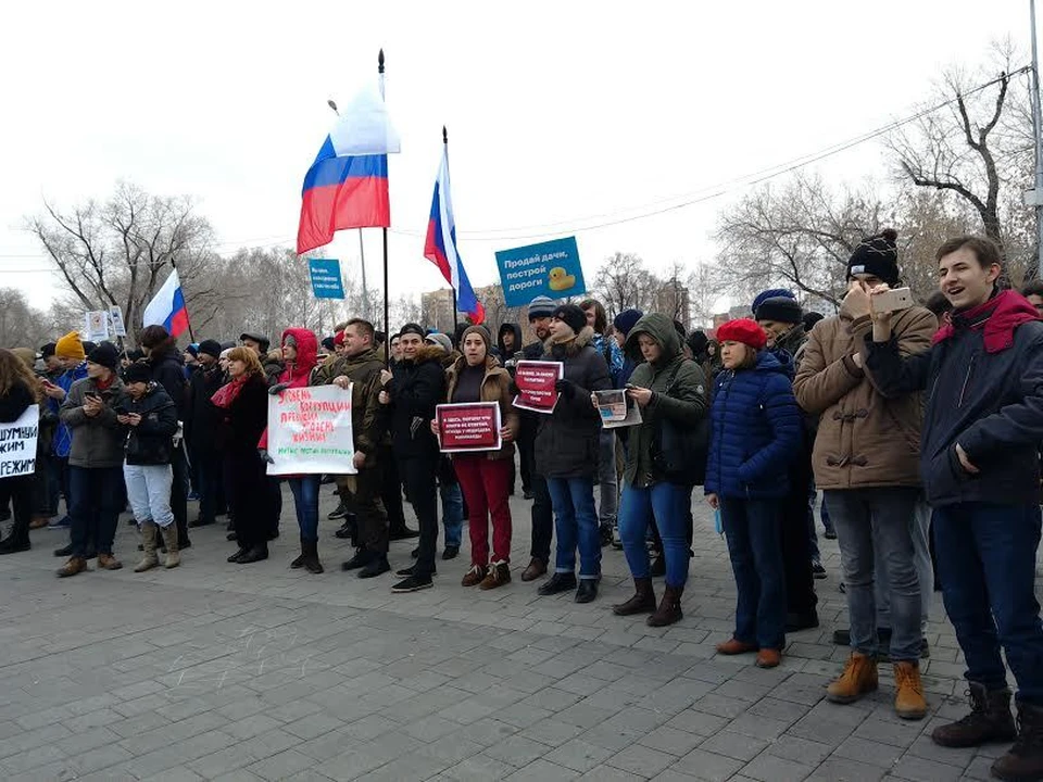 На митинге были, в основном, иногородние студенты и старшие школьники