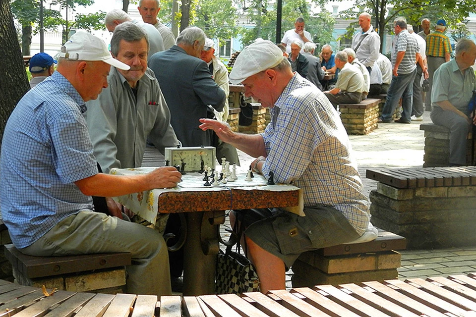 Уличные шахматисты в Киеве