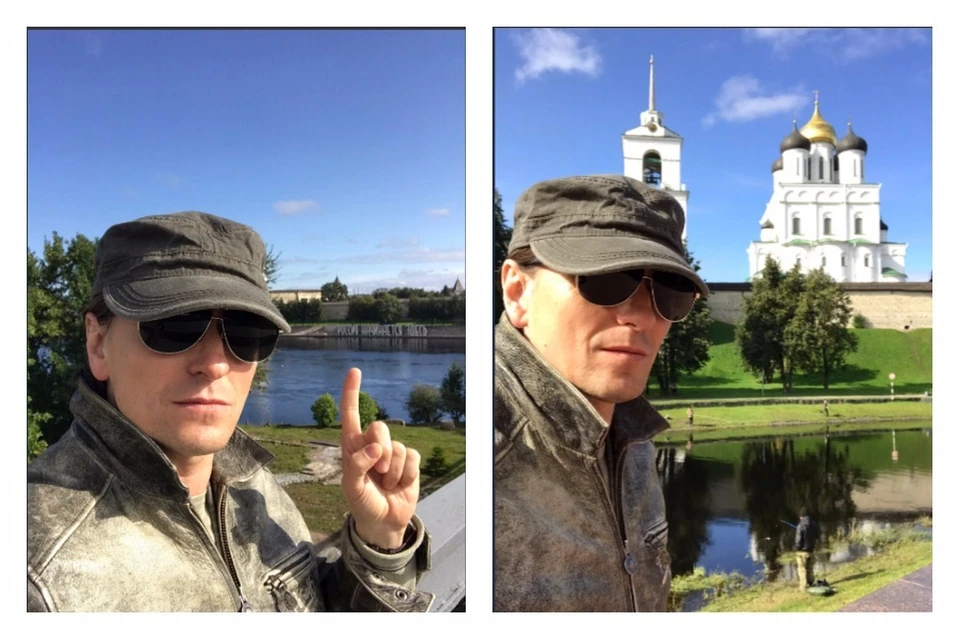 Актёру удалось поймать редкий момент, когда в Пскове светит солнце. Фото: @s_bezrukov