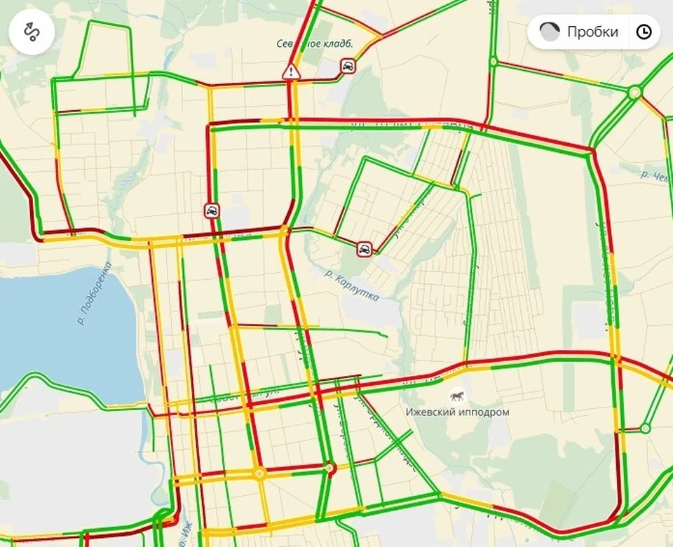 Карта пробок ижевск онлайн