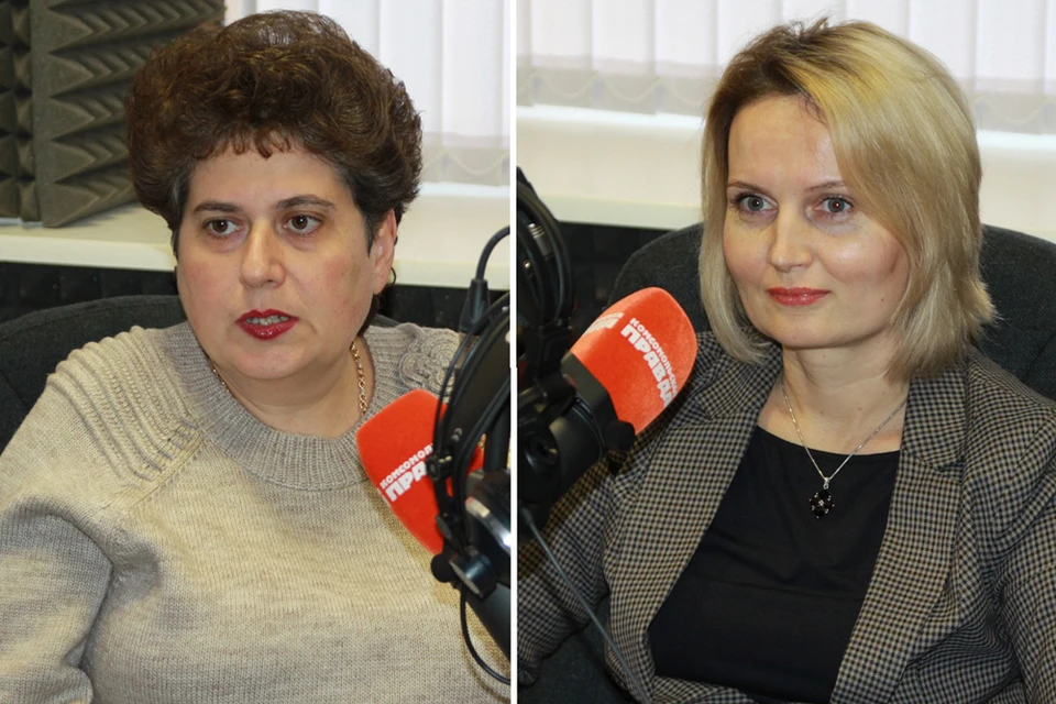 Ольга Бухановская (слева) и Оксана Мельникова в студии радио "КП-Ростов".
