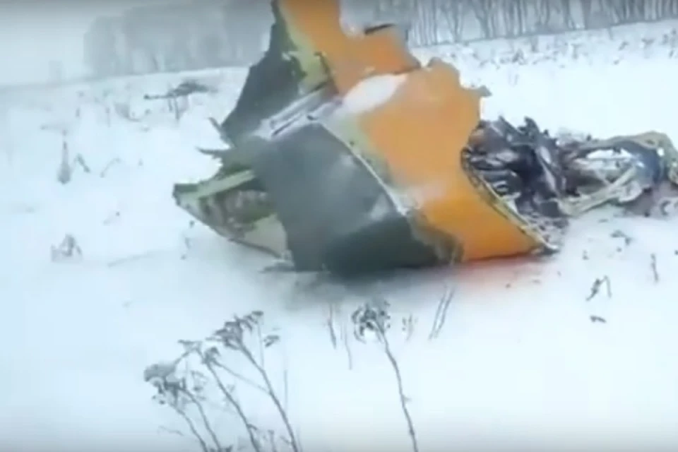 В сети появилось видео с места крушения самолета в Подмосковье