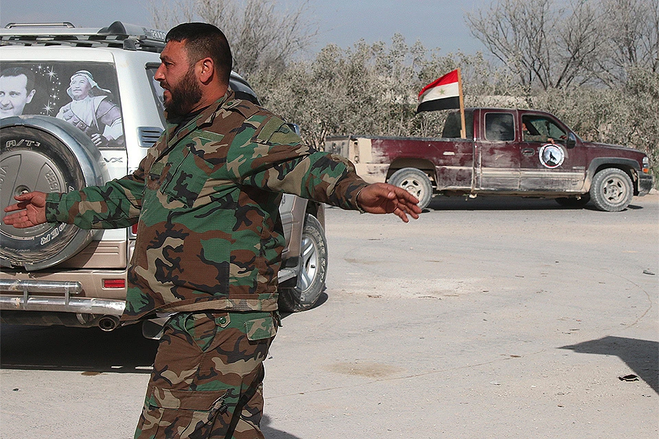Сирийские военные в Восточной Гуте, март 2018 года.