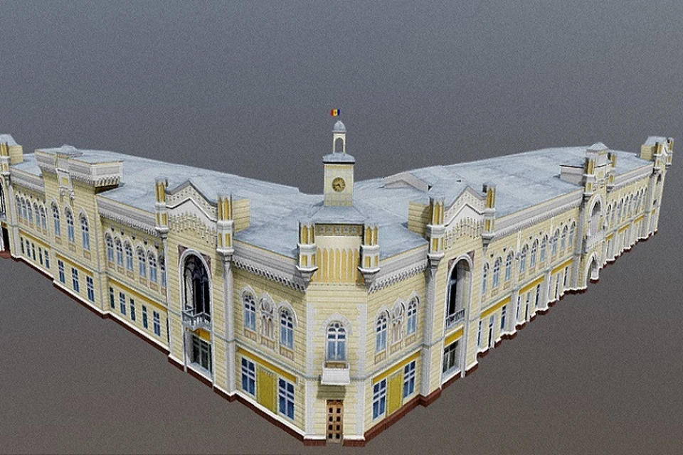 Здание мэрии Кишинева. Фото: sketchfab.com
