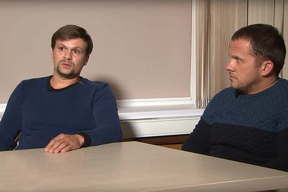 Петров и Боширов во время интервью Russia Today.