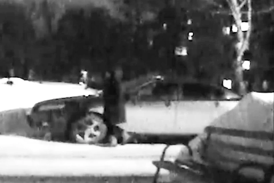 Камеры наблюдения зафиксировали, как кемеровчанка изуродовала чужую машину. Фото: кадр видео "Безопасный дом".