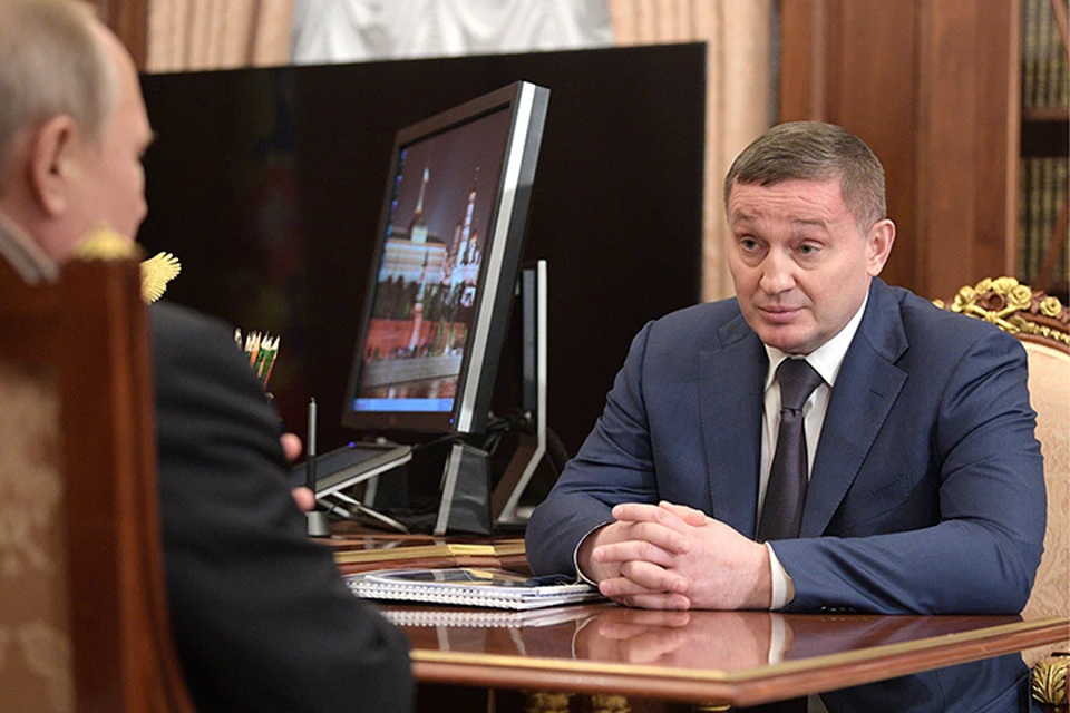 Андрей Бочаров доложил Владимиру Путину о ситуации в регионе. Фото: Алексей Дружинин/ТАСС