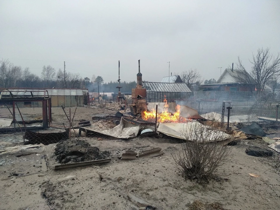 Огонь уничтожает деревни. Фото: vk.com/chp45
