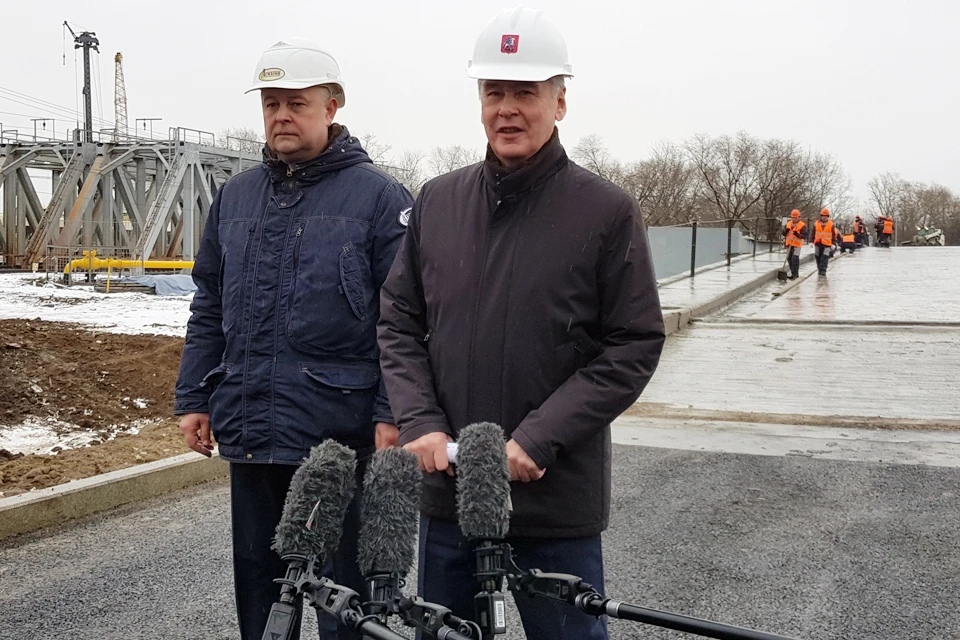 Ход строительства путепровода 13 января осмотрел мэр Москвы Сергей Собянин