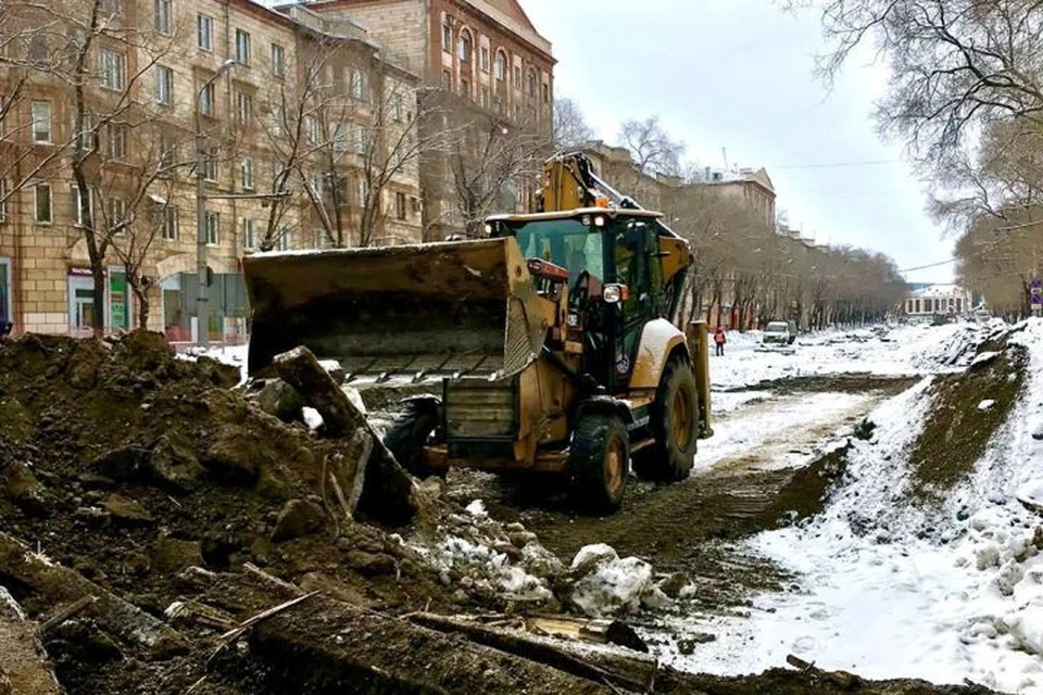 Началась новая стадия ремонта проспекта Металлургов в Новокузнецке. Фото: Сергей Кузнецов/ Instagram