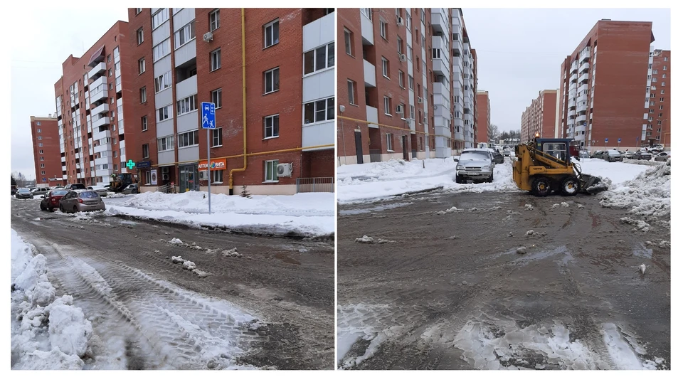В Самаре чистят от снега дворы и дороги