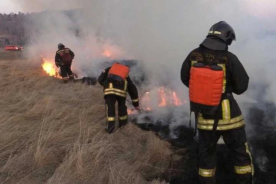 Пожарные выжгут 300 гектаров сухой травы в ближайшие сутки в Иркутской области