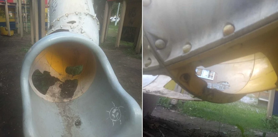 Площадка в аварийном состоянии