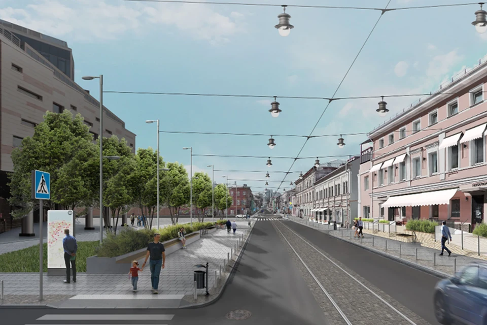 Сужение проезжей части и новая городская площадь: какой станет улица Алексеевская к 2021 году. Фото: ИРГСНО