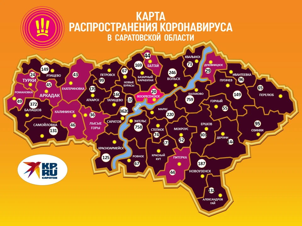 Распространение коронавируса в Саратовской области