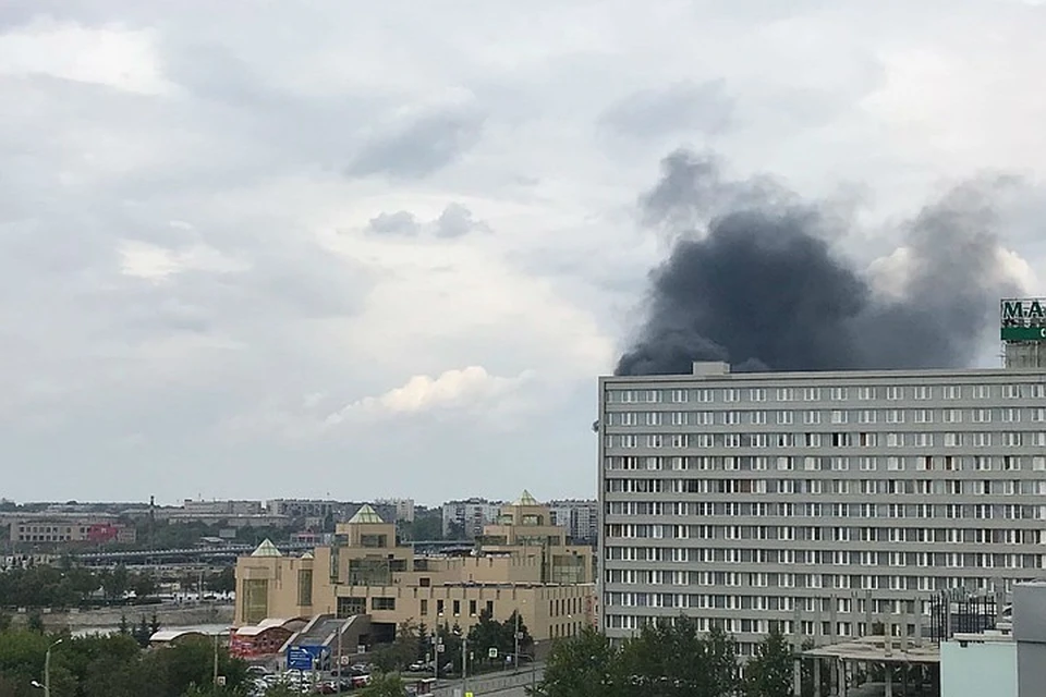 Дым видно из центра города