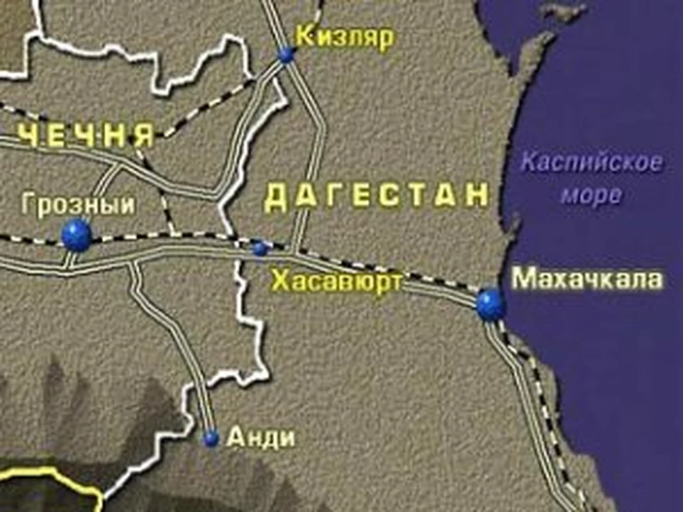 Карта грозный махачкала