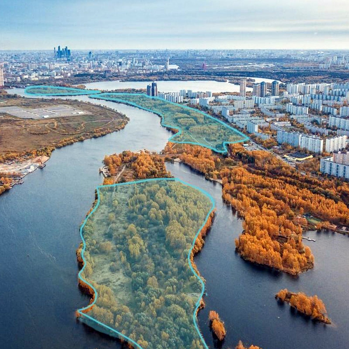 Новый парк вдоль Москвы-реки: Деревня-призрак, пешеходный мост и лежаки у  воды - KP.RU