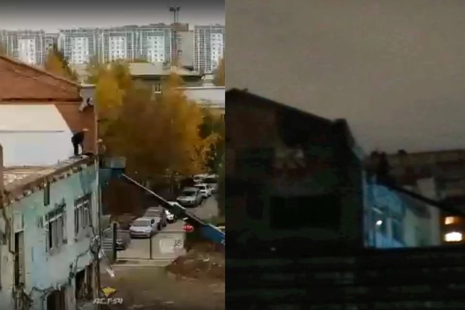 В Железнодорожном районе из-за рухнувшей стены без света остались десятки домов. Фото: Кадр из видео\"АСТ-54"