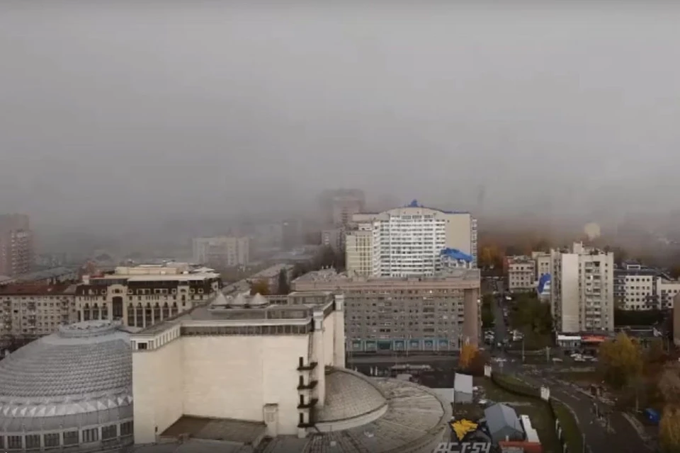Город накрывает белая пелена. Фото: Кадр из видео\"АСТ-54"