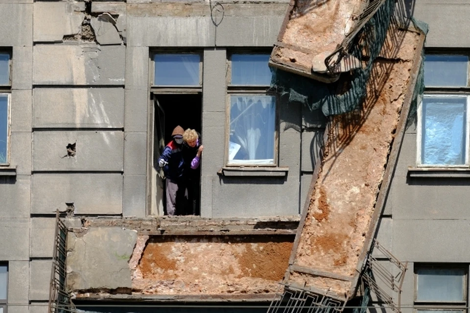 В центре Симферополя обвалился балкон.