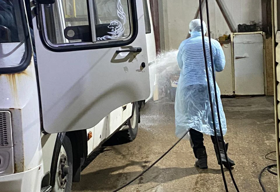 Общественный транспорт Калуги тщательно обрабатывают