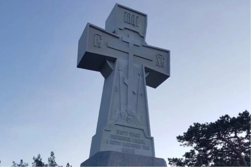 Огромный семиметровый крест появился у побережья Валаамского острова. Фото предоставлено пресс-службой фонда «Созидающий мир».