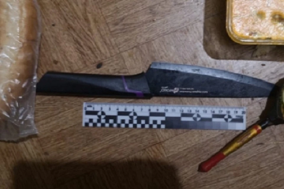 Тот самый нож, которым мужчина зарезал мать. Фото: СК по ХМАО-Югре