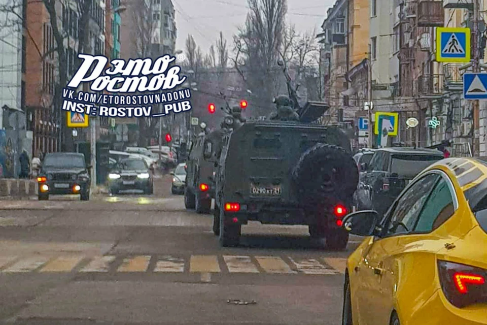 Военная техника в городе напугала ростовчан. Фото: соцсети