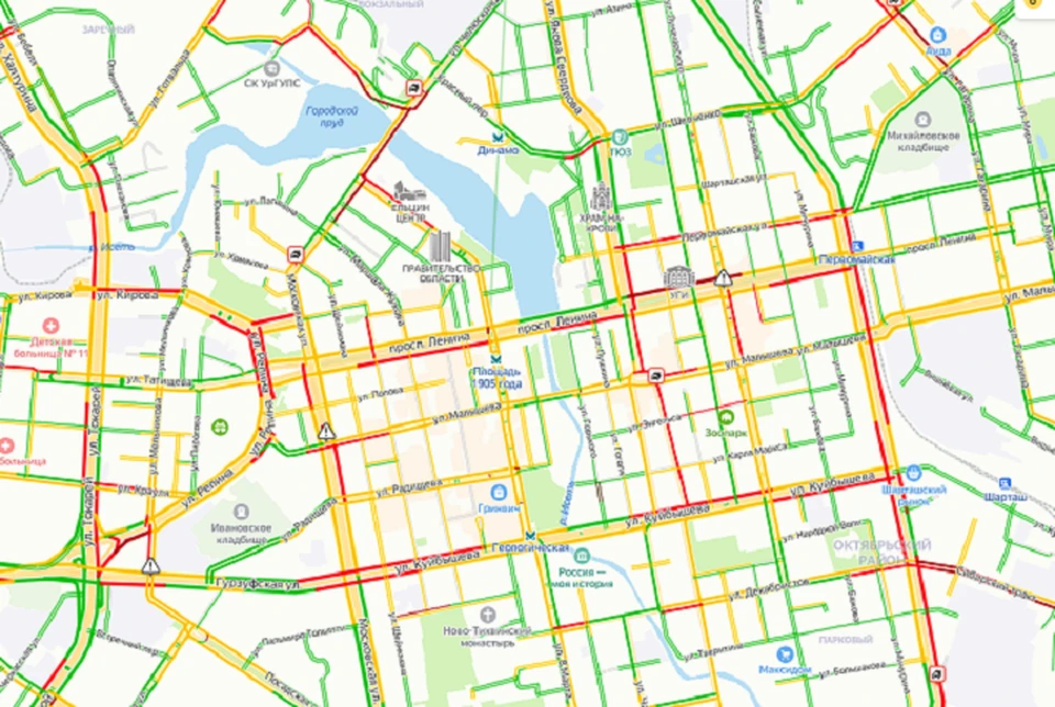 Карта пробок челябинск онлайн