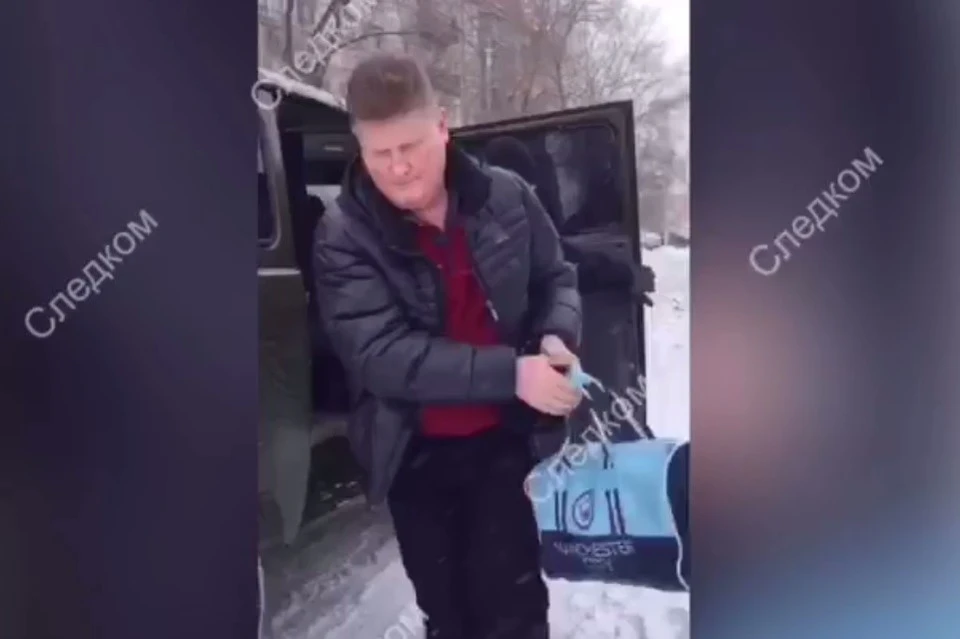 Задержание Александра Канакова. Фото: скрин из видео Следкома по АК