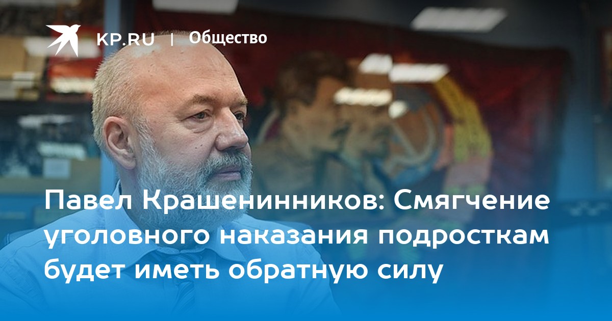 Павел Крашенинников: Смягчение уголовного наказания подросткам будет ...