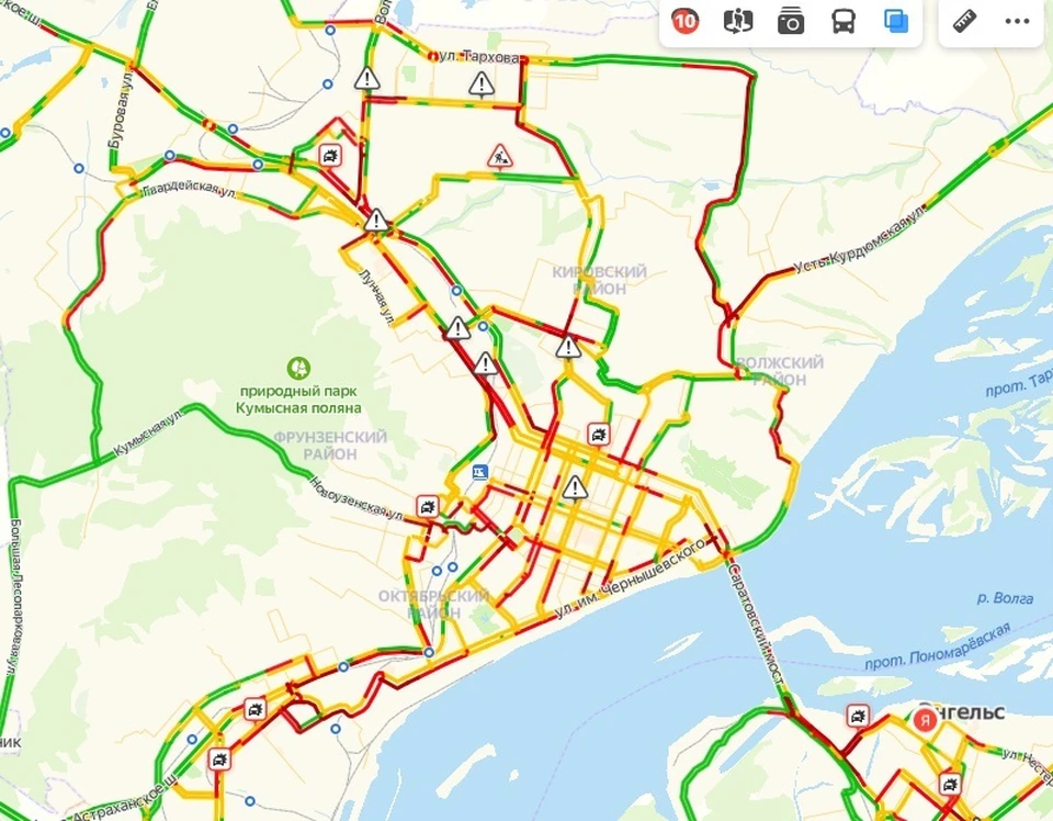Пробки в Саратове максимальные