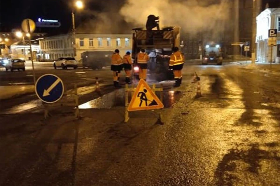 В Твери заделывают ямы на центральных улицах Фото: администрация Твери
