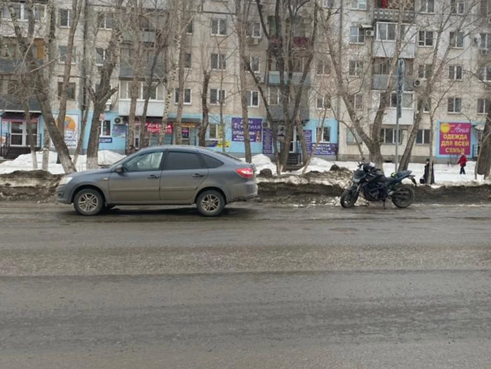 Водитель Гранты не увидел мотоцикл и "подрезал" его Фото: ГУ МВД по Самарской области