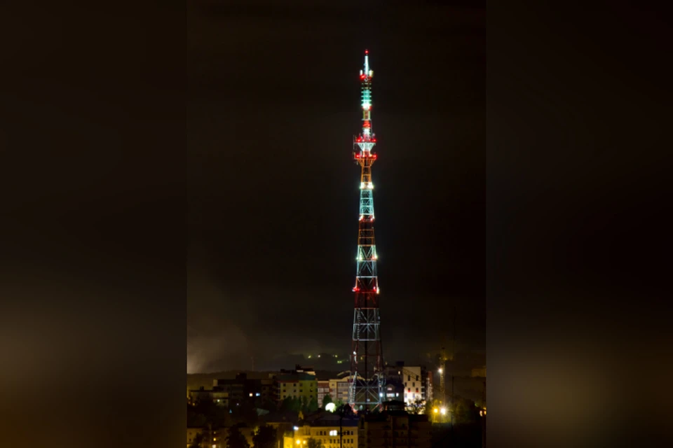 Подсветку на телебашне включат 1, 7 и 9 мая. Фото: филиал РТРС «Кировский ОРТПЦ»