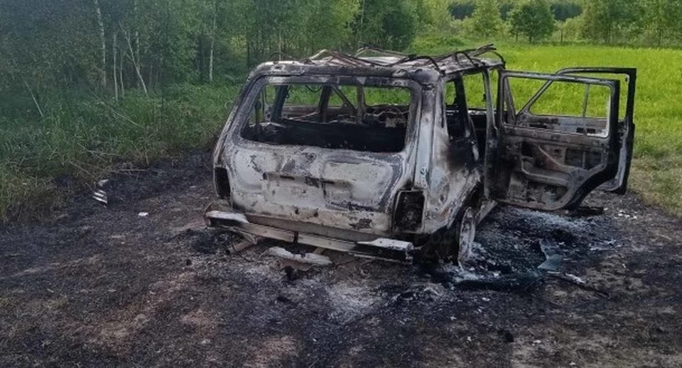 Огонь унитожил автомобиль полностью