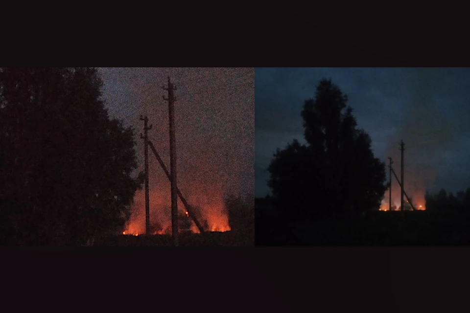 В Тверской области из-за фейерверка случился ландшафтный пожар. Фото: группа в ВК/Васильевское-Михайловское-Яковлево-Орудово.