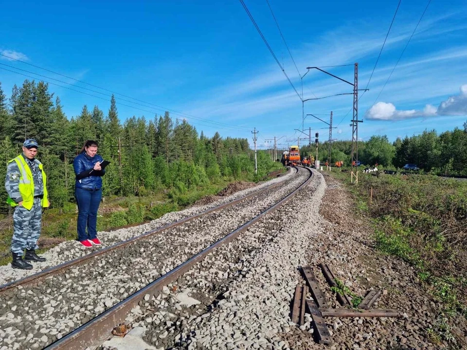 Сход вагон произошел на перегоне Ягельный Бор — Оленегорск. Фото: Северо-Западная транспортная прокуратура