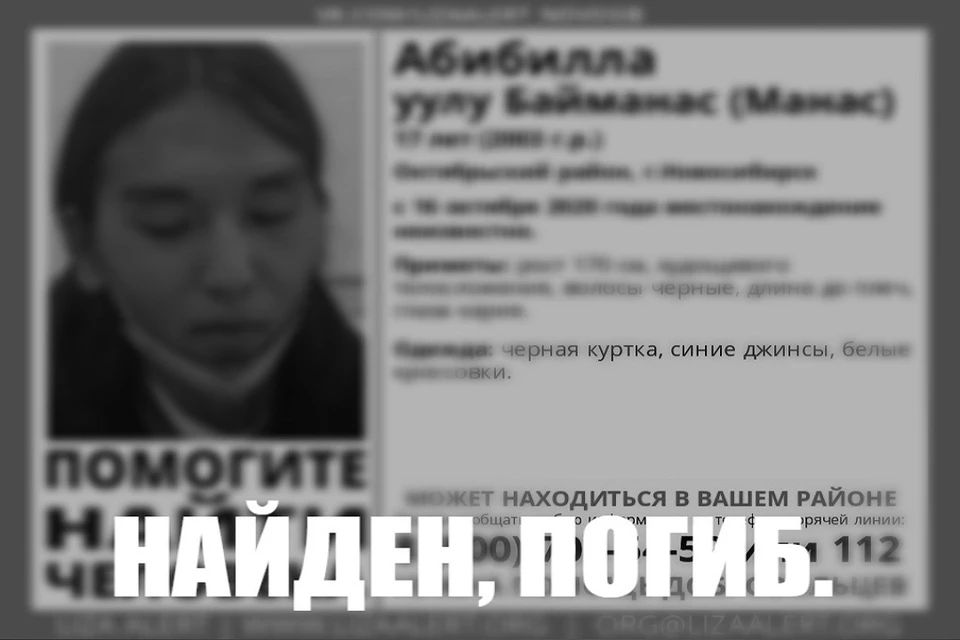 В Новосибирске поиски 17-летнего подростка, пропавшего в октябре 2020 года, завершились трагедией. Фото: ПСо "ЛизаАлерт Новосибирская область"