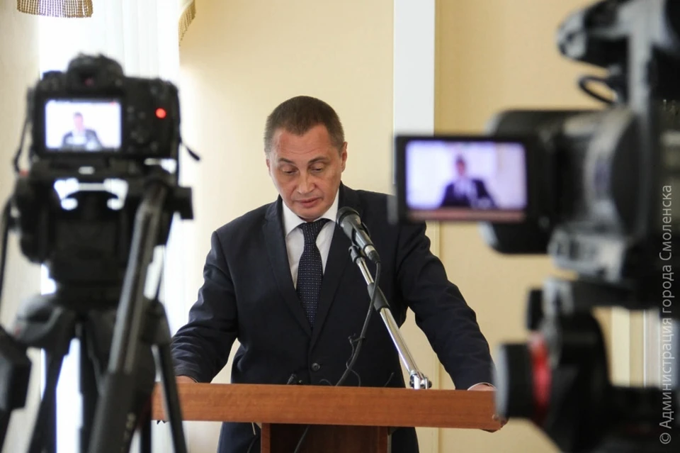 Андрей Борисов призвал смолян привиться от коронавируса. Фото: администрация Смоленска.