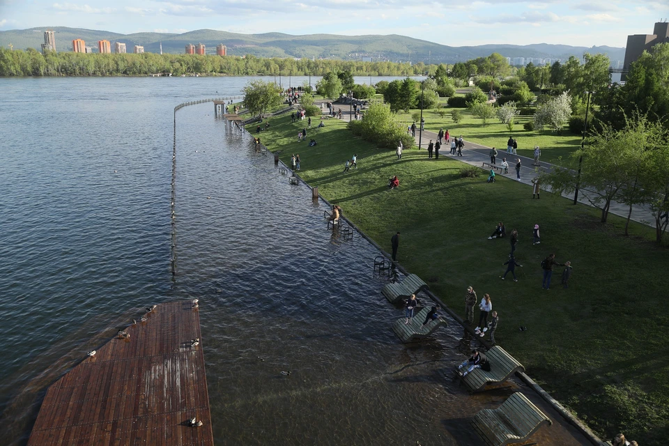 Уровень воды в красноярском Енисее увеличился почти на 20 сантиметров за сутки