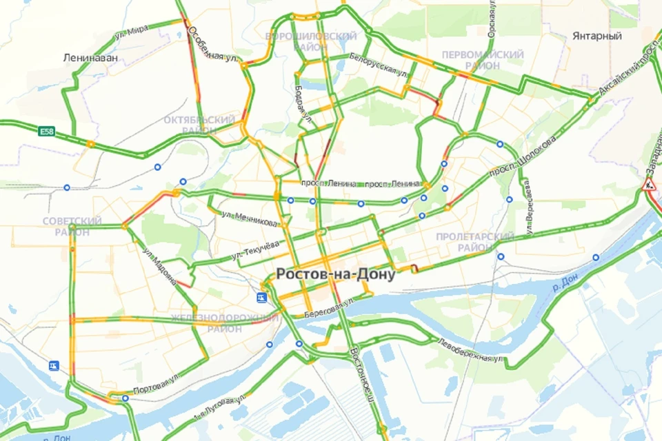 Утренние пробки в Ростове