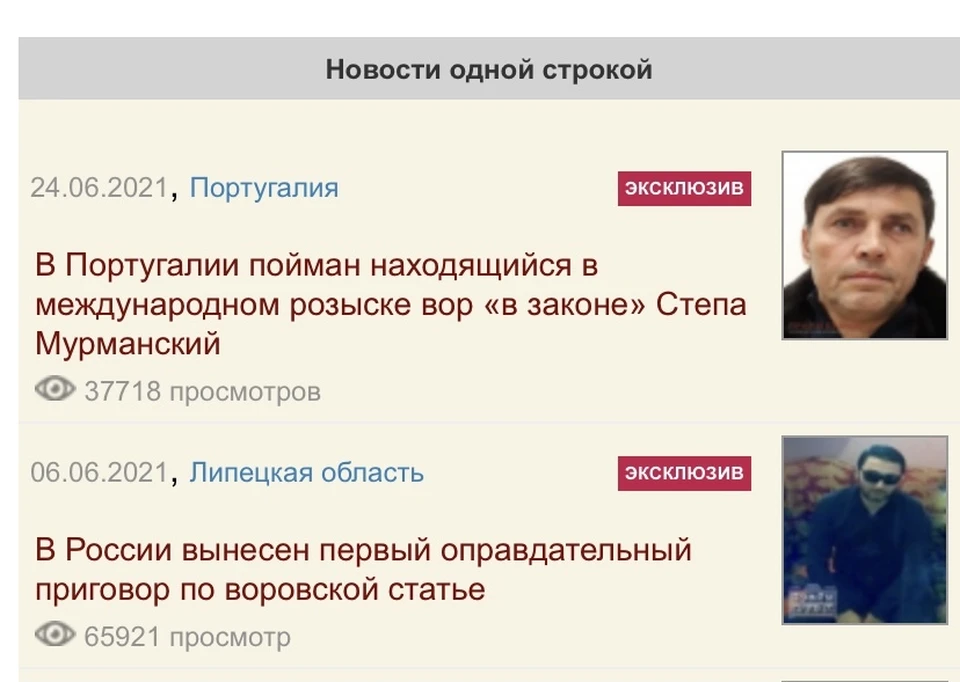 Скриншот сайта