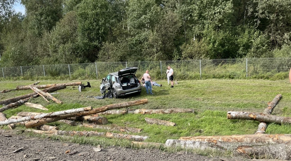 Под Смоленском пассажиры автомобиля Mercedes пострадали в ДТП с лесовозом. Фото: паблик «Автокадр_67 ДТП, ЧП» ВКонтакте.