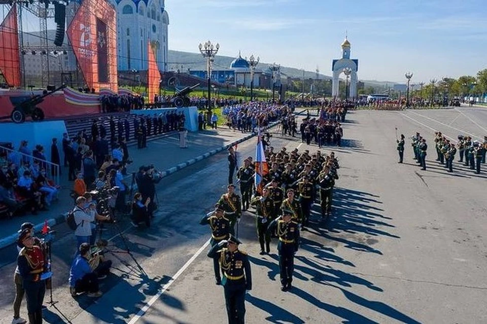 Парад в честь окончания Второй мировой войны. Южно-Сахалинск, 2020 год