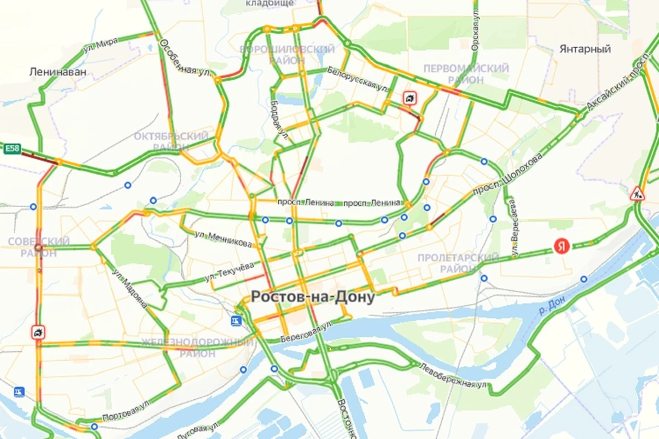 Утренние пробки в Ростове