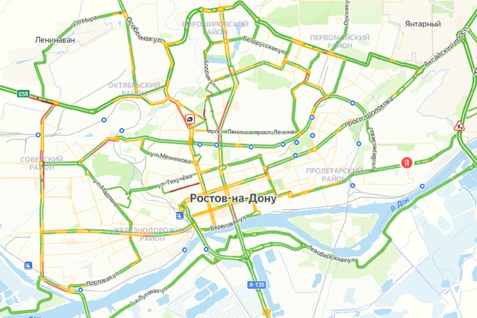 Утренние пробки в Ростове