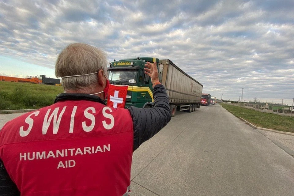 В Донецк прибыл самый крупный гуманитарный груз, направленный Швейцарией. Фото: Посольство Швейцарии