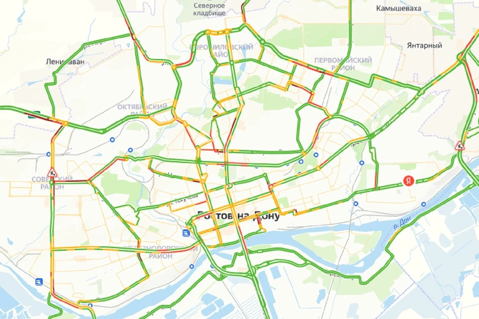 Утренние пробки в Ростове